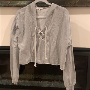 cropped Grey Sweater